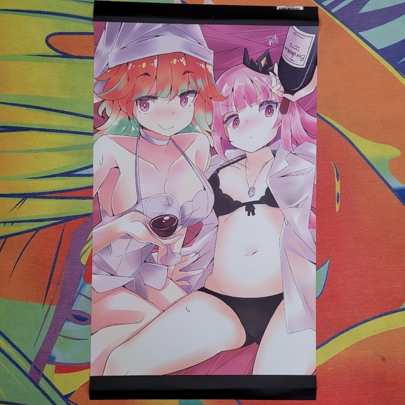 Hololive Kiara and Calli Anime vinyl Poster - Picture 1 of 3